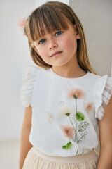 Детская футболка Mayoral, Кремовый, 122