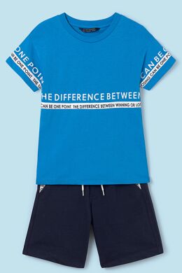 Комплект:шорты,футболка для мальчика Mayoral, Бирюзовый, 128