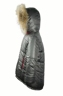 Куртка зимова для дівчинки, Сірий, 164