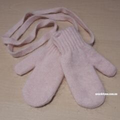 Перчатки ангоровые для девочки ELF-KIDS, Розовый, 110