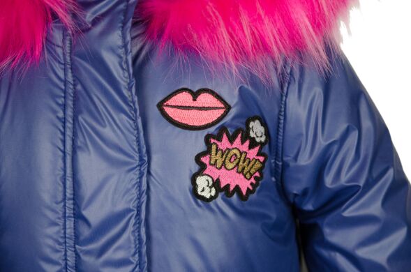 Куртка з штучним хутром POWER GIRL, Фіолетовий, 146