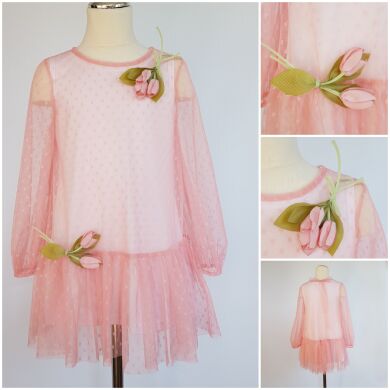 Платье, Розовый, 134