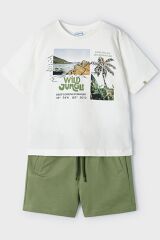 Комплект:шорты,футболка для мальчика Mayoral, Зеленый, 128