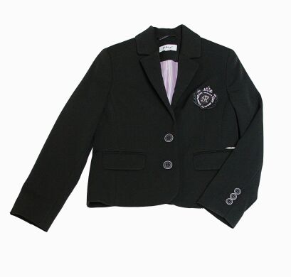 Пиджак школьный для девочки, Черный, 122