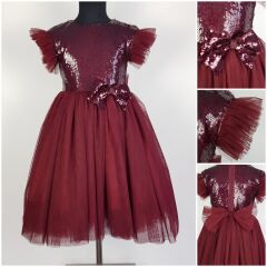 Платье, Бордовый, 134