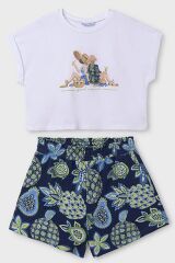 Комплект:шорты,футболка для девочки Mayoral, Т.синій, 157