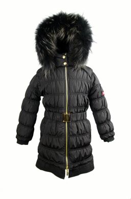 Пальто зимнее с натуральным мехом LIMITED EDITION, Черный, 128