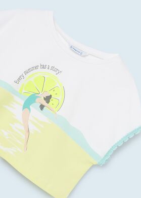 Комплект: шорты, футболка для девочки Mayoral, Салатовый, 152