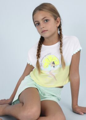 Комплект: шорти,футболка для дівчинки Mayoral, Салатовий, 157
