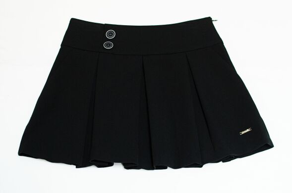 Красивая школьная юбка в крупную складку, Черный, 122