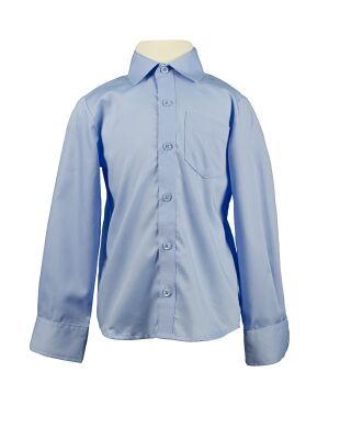 Рубашка для мальчика голубая, Голубой, 128