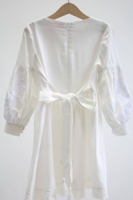 Платье-вышиванка для девочки Лилия Piccolo, Белый, 140