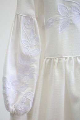 Платье-вышиванка для девочки Лилия Piccolo, Белый, 134
