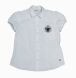 Блузка для девочки с коротким рукавом, Белый, 128