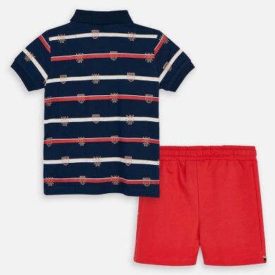 Комплект: шорты, футболка-поло, Красный