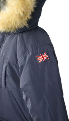 Куртка с искусственным мехом UK STYLE, Синий, 128