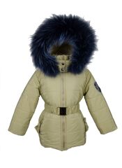 Куртка с натуральным мехом BOHO STYLE, Бежевый, 116