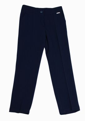 Школьные брюки для девочки с кантом, Синий, 134
