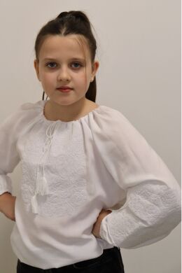 Детская вышиванка для девочки Белослава Piccolo, Белый, 116
