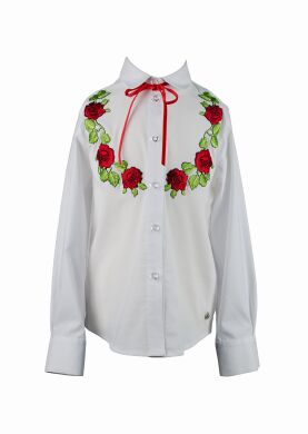 Блузка для дівчинки, Білий, 152