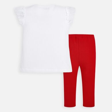 Комплект:легінси,футболка, Червоний