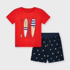 Комплект: шорты, футболка для мальчика Mayoral, Красный, 110