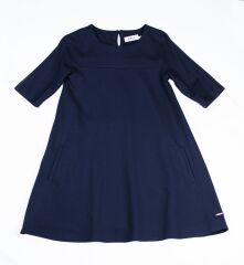 Плаття трикотажне з коротким рукавом, Синій, 164