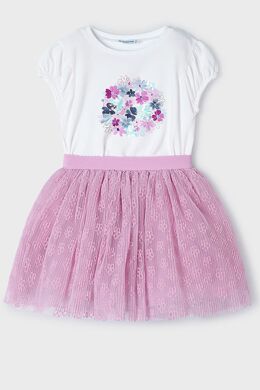 Комплект:юбка,футболка для девочки Mayoral, Розовый, 110