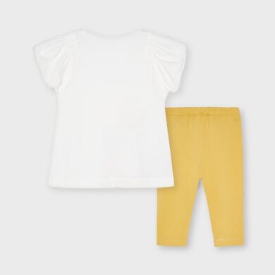 Комплект:легінси,футболка для дівчинки Mayoral, Гірчичний, 110