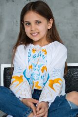 Детская вышиванка для девочки Соловьина Piccolo, Цветной, 122