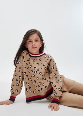 Комплект: пуловер и брюки для девочки Mayoral, Бежевый, 128