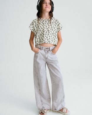 Джинсы для девочки Mayoral, Испания, Серый, 128