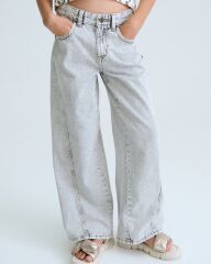 Джинсы для девочки Mayoral, Испания, Серый, 128