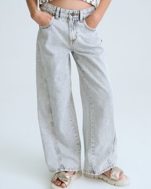 Джинсы для девочки Mayoral, Испания, Серый, 128