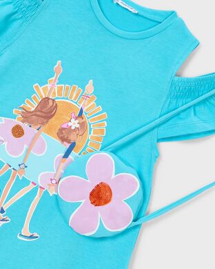 Платье для девочки Mayoral, Испания, Голубой, 116