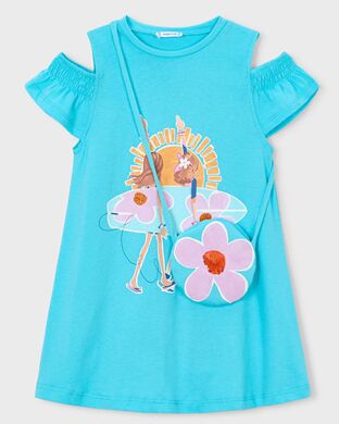 Платье для девочки Mayoral, Испания, Голубой, 116