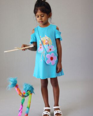 Платье для девочки Mayoral, Испания, Голубой, 116