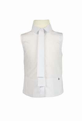 Блузка для девочки с галстуком, Белый, 152