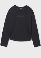 Лонгслив для девочки Mayoral, Черный, 140