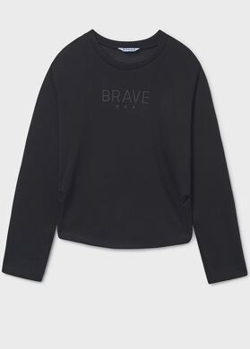 Лонгслив для девочки Mayoral, Черный, 140