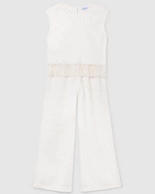 Комплект:штани + топ для дівчинки Mayoral, Іспанія, Кремовий, 152