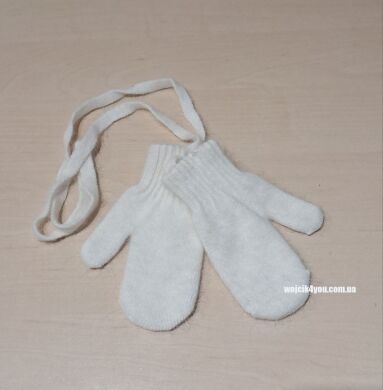 Перчатки ангоровые для девочки ELF-KIDS, Молочний, 98