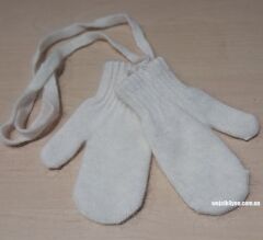 Перчатки ангоровые для девочки ELF-KIDS, Молочний, 98