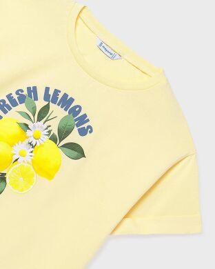 Футболка для дівчинки Mayoral, Іспанія, Ванільний, 128