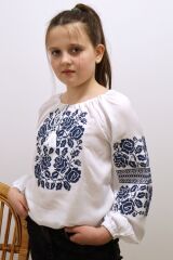 Дитяча вишиванка для дівчинки Білослава Piccolo, Синій, 140