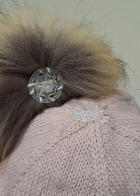 Шапка-шлем зимняя для девочки Аврора ELF-KIDS, Пуровий, 50