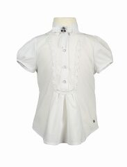 Блуза для дівчинки на короткий рукав, Білий, 128