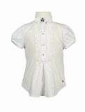 Блуза для дівчинки на короткий рукав, Білий, 122