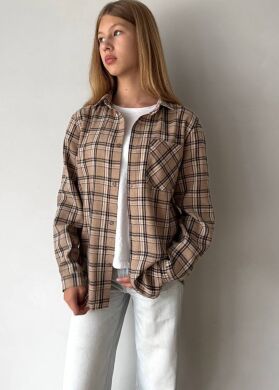 Фланелевая рубашка для девочки Sasha Brilliant, Пісочний, 146