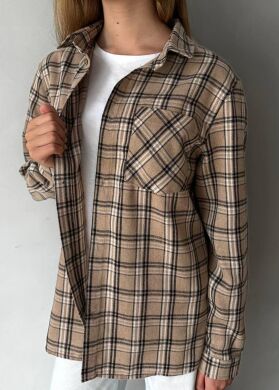 Фланелевая рубашка для девочки Sasha Brilliant, Пісочний, 146